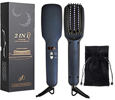 

Eflush Hair Straightener Brush, MCH Heating Hair Straightening Ionic brush, LCD Display + Adjustable Temperatures + Anti Scald + Anti Frizz, Portable Hot-Air Brushes