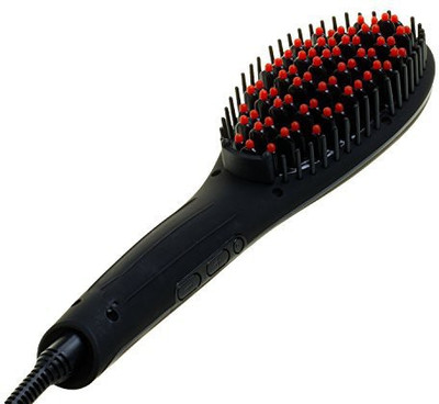 

Pure Acoustics Silky straight magic hair straightener brush with temperature control and lcd display - black