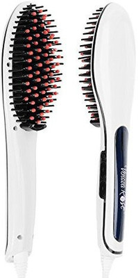 

Venova Rose Ceramic Hair Straightener Brush - Anti Static & Anti Scald - 3 in 1 Straightening, Detangling and Styling for Professional Results (White)