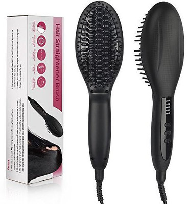 

FOLKSMATE Hair Straightening Brush, Professional 60W Heated Ceramic Straightener Comb with Faster Heating Technology and Auto Temperature Lock, Black