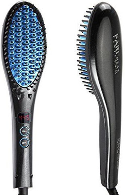 

FARIHEAT FARIHEAT Professional Hair Straightener Brush Hair Styling Comb Digital Anti Static Anti-Scald Ceramic Heating Dual Voltage Flat Iron Black