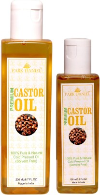 PARK DANIEL Premium Cold Pressed Hexane Free Castor Oil Combo Set(200 ml+100 ml)Bottles(300 ml)