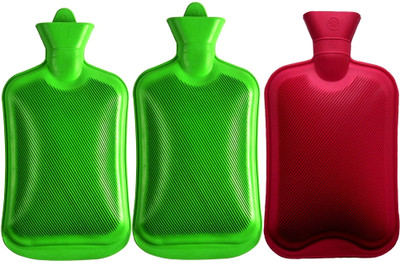 

CRETO Premium Plus Non Electric Hot Water Bag Pack of 3 rubber hot water bag 1 L Hot Water Bag(Multicolor)