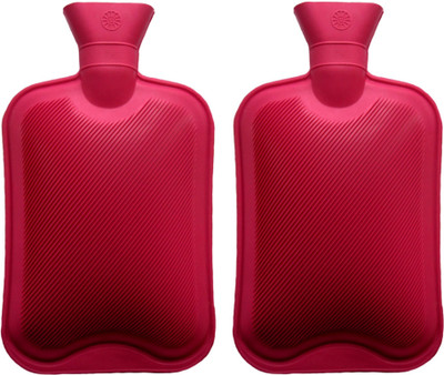 

CRETO Pain Reliever Hot Water Bottle Pack of 2 Best Quality Non Electric rubber hot water bag 1 L Hot Water Bag(Multicolor)