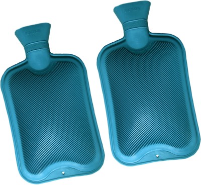 CRETO Comfort Super Deluxe Hot water bottle Pack of 2 NON -ELECTRIC rubber hot water bag 1 L Hot Water Bag(Blue)