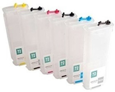 

PPS Empty Refillable Cartridge for HP T920, T930, T1500, T1530, T2500, T2530 Plotter Without Chip Printers Compatible with HP 727 All Six Colors Multi Color Ink Toner(Black, Cyan, Yellow, Magenta)
