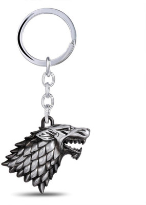 Optimus traders HBO Game of Thrones House Winter is coming Stark Head 3D Key Chain(Silver)