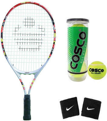 

Cosco Drive 21 (Junior Size - 21 Inch) (Age Group - 4 to 6 Years) Tennis Racquet ( Color on Availability) with Tennis Ball " All Court " 2 Band ( Color on Availability) Tennis Kit