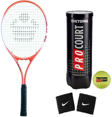 

Cosco Drive 25 ( Junior Size ) ( Age Group 8 to 10 Years ) Tennis Racquet ( Color on Availability) with Tennis Ball " Tretorn Pro Court " 2 Band Tennis Kit