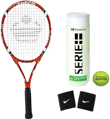 

Cosco Ace 26 ( Junior Size ) ( Age Group 10 to 12 Years ) Tennis Racquet ( Color on Availability) with Tennis Ball " Tretorn Serie " 2 Band Tennis Kit
