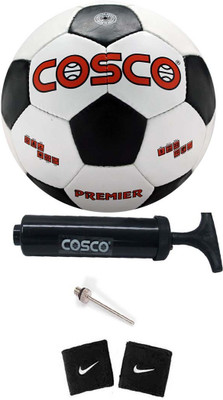 

Cosco Combo of Football ( 1 Premier : Size - 5 ) ( Color on Availability), ( 1 Pump ), ( 2 Band ) Football Kit