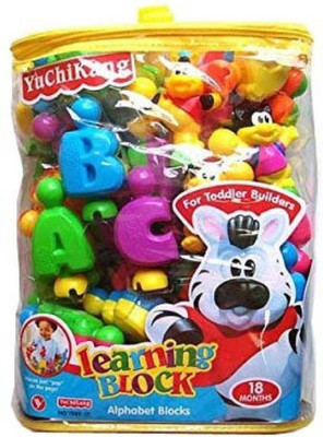 

MA Products English Learning Blocks For Kids With Cartoon Figures(Multicolor)