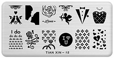 

SYGA 1 Piece TAIN XIN Style Nail Plates Nail Art Image Stamping Plates Nail Sticker(Silver)