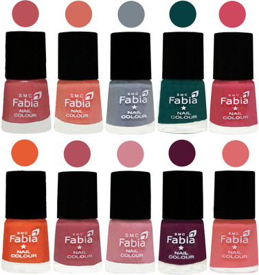 

FABIA Multicolor Nail Polish/Mix Color/Combo Color Set of 10pcs X 10ml (2609201936) Bazooka Joe-Light Peach-Wild Gray Yonder-Dark Green-Shock Pink-Sour Orange-Mauve Pink-Rose-Boysenberry-Baby Pink(Pack of 10)