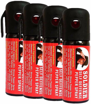 

Soldier Self Defence Women Safety/Protection upto 10 feet Range Dispensable, Pack of 4 Pepper Stream Spray