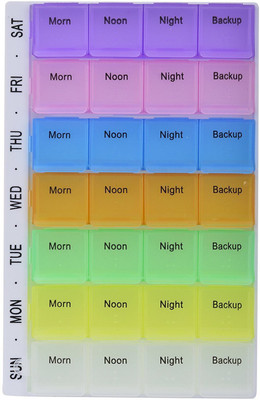 

BLACK CAT INC 7 7 Day Pill Box With Tray Medication Organizer Planner - Color May Vary (It N - 434) Pill Box(Multicolor)