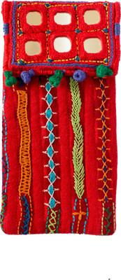 

Lambani Embroidery Multipurpose hand made Red Pouch with mirror work Pouch(Red)