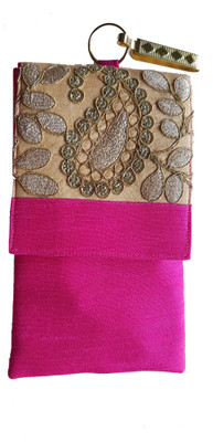 

Mahadev Exports Mobile pouch with zip behind Mobile Pouch(Pink)