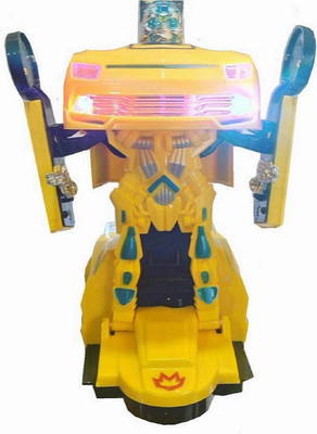 

Fabofly Deformation Car - Converts Car into Robot & Robot into Car (Bump & Go with Music & Lights) for kidz.(Yellow)
