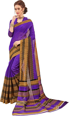 The Fashion Outlets Printed Bhagalpuri Silk Saree(Purple) Flipkart