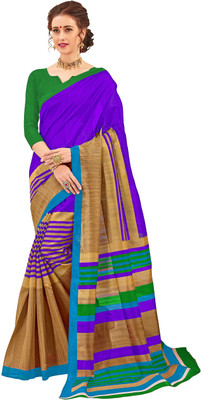 The Fashion Outlets Printed Bhagalpuri Silk Saree(Purple) Flipkart
