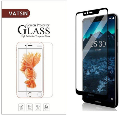 Vatsin Edge To Edge Tempered Glass for Nokia 5.1 Plus(Pack of 1)