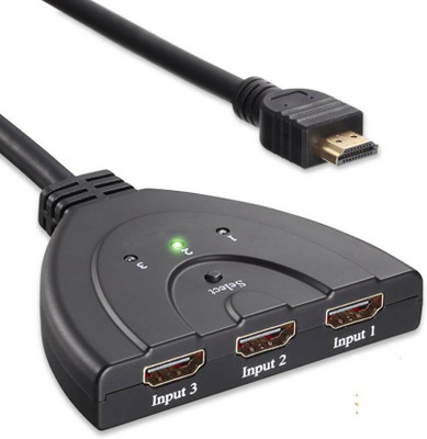 

JX2 3x1 HDMI PORT Switch 4K Auto Switcher Box 3-Port High Speed for Full HD 4K 1080P 3D-Player Media Streaming Device Media Streaming Device(Black)