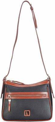 

Adamis Women Casual Black Genuine Leather Sling Bag
