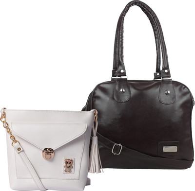 

Element Cart Women Casual, Evening/Party, Formal Brown, White PU Sling Bag