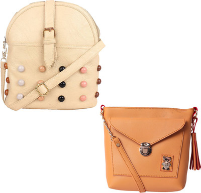 

Fillin Cart Women Casual, Evening/Party, Formal White, Yellow PU Sling Bag
