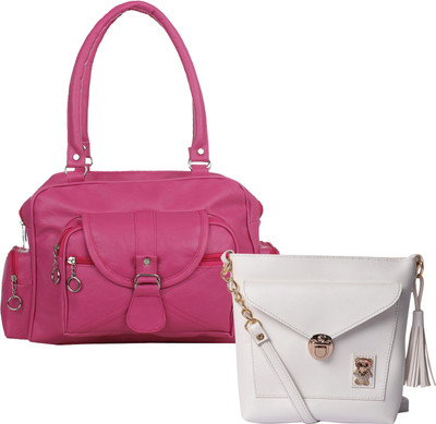 

Element Cart Women Casual, Evening/Party, Formal Pink, White PU Sling Bag