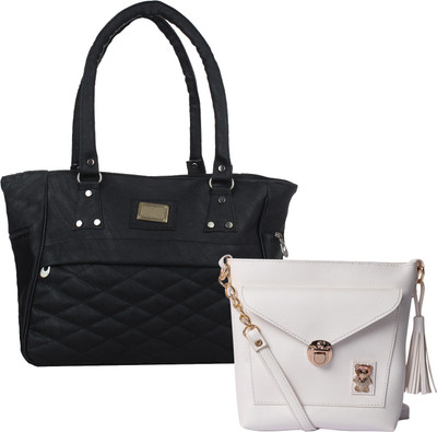 

Element Cart Women Casual, Evening/Party, Formal Black, White PU Sling Bag