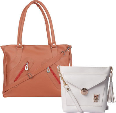

Element Cart Women Casual, Evening/Party, Formal Tan, White PU Sling Bag