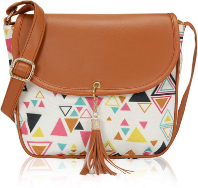 

Kleio Girls Casual Multicolor Canvas, PU Sling Bag