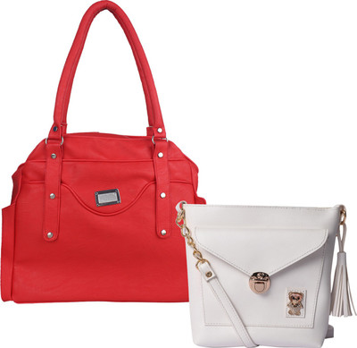

Element Cart Women Casual, Evening/Party, Formal Red, White PU Sling Bag