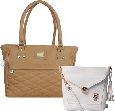

Element Cart Women Casual, Evening/Party, Formal Brown, White PU Sling Bag