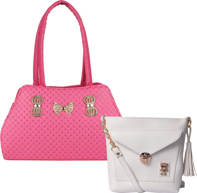 

Element Cart Women Casual, Evening/Party, Formal Pink, White PU Sling Bag