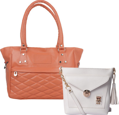 

Element Cart Women Casual, Evening/Party, Formal Tan, White PU Sling Bag