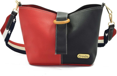 

Crinds Women Casual Black Leatherette Sling Bag