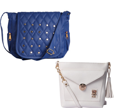 

Element Cart Women Casual, Evening/Party, Formal Blue, White PU Sling Bag