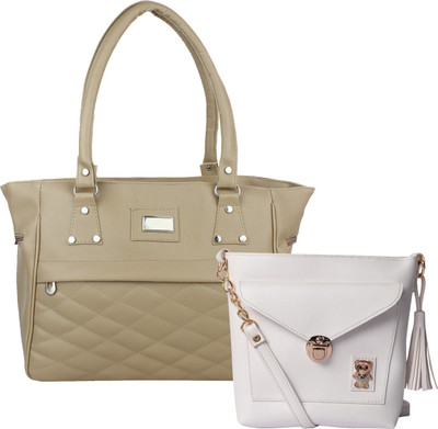 

Element Cart Women Casual, Evening/Party, Formal Beige, White PU Sling Bag
