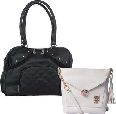

Element Cart Women Casual, Evening/Party, Formal Black, White PU Sling Bag