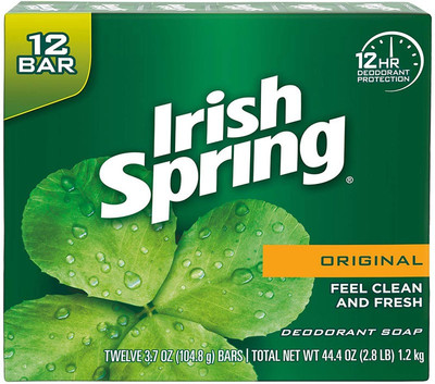 

Irish Spring Original Deodorant Bar Soap,3.75 Ounce,12 Count(1 g, Pack of 12)