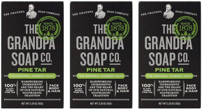 

The Grandpa Soap Company Grandpa's Pine Tar Bar Soap 3.25 Ounce (Pack of 3)(926 g, Pack of 3)
