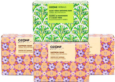 

Ozone Bathing Soap Combo Pack of 4 - Saffron & Aloe Vera(500 g, Pack of 4)