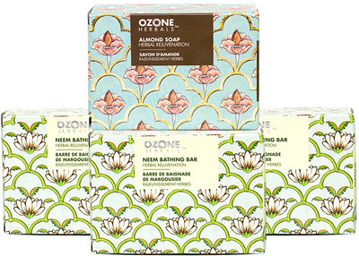 Ozone Almond Soap & Neem Combo Pack of 4(410 g, Pack of 4)
