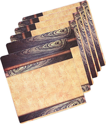 KUBER INDUSTRIES Square Pack of 6 Table Placemat(Brown, PVC (Polyvinyl Chloride))