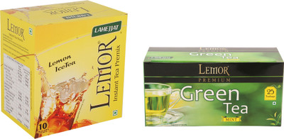 

Lemor Pack of Lemon Instant Ice Tea (10 Sachets) with Mint Green Tea (25 Tea Bags) Lemon, Mint Tea Bags Box(250 g)