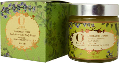 

Ohria Ayurveda Dehashudhi Basil & Lavender Body Butter Detox Evens Skin Tone - 100gm/ e 3.5 oz(100 g)
