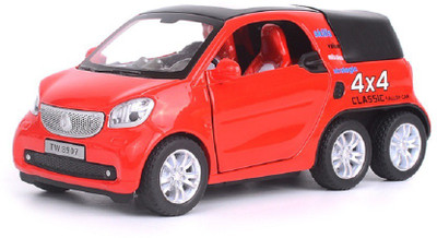 

Sanyal 1:32 Smart Pickup Alloy Car Model Simulation Metal Six-Wheeled Car Model Sound And Light Pull Back Toy Car - Red(Red)